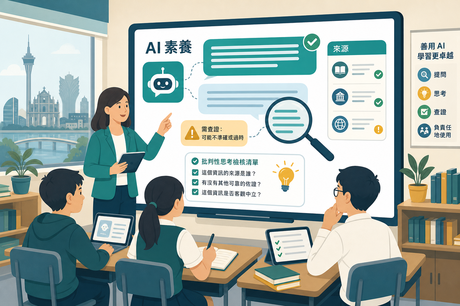 AI 素養課堂示意圖