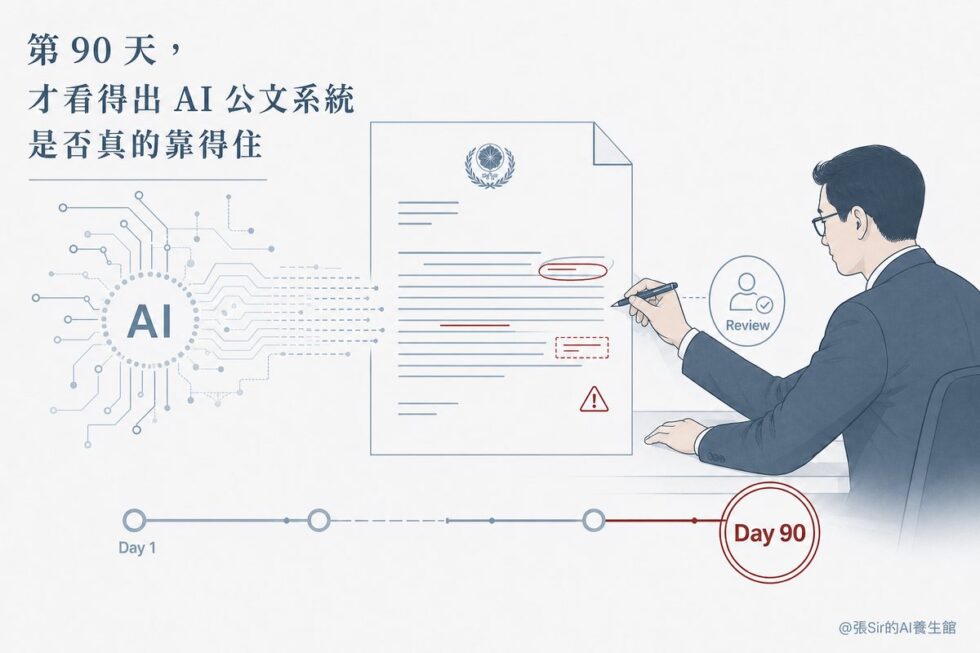 政府公文 AI 應用示意圖